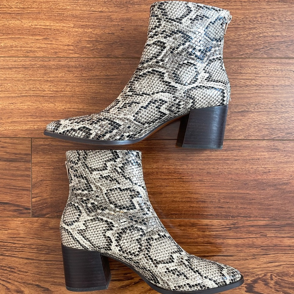 Mango snakeskin ankle boots